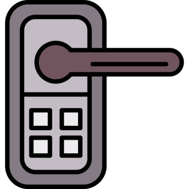 Kapı kilidi simgesi. beyaz arkaplanda izole edilmiş kapı kilidi vektör rengi