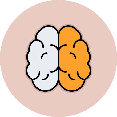 Beyin. Web simgesi basit illüstrasyon