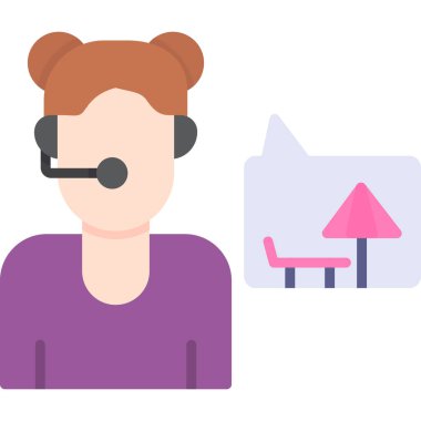 Ofiste kulaklıklı bir kadın var.