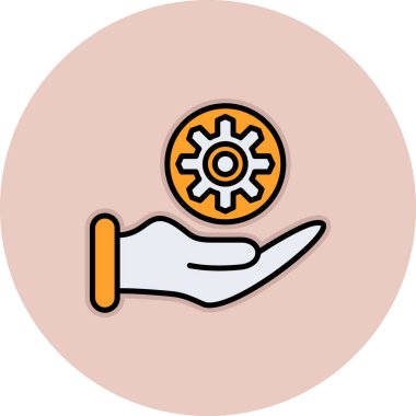 El ele tutuşan dişli tekerlek vektör çizimi