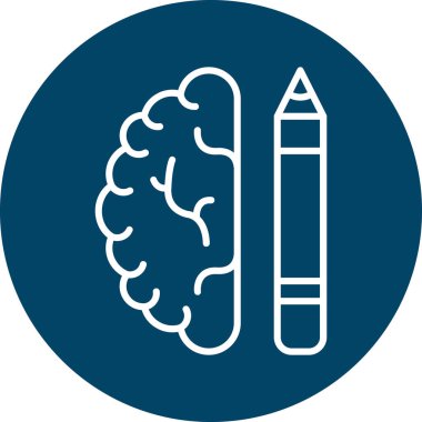 Beyin. Web simgesi basit illüstrasyon