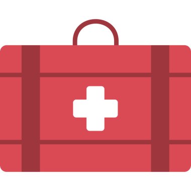 İlk yardım çantası simgesi, basit vektör illüstrasyonu