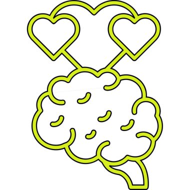 beyin ikonu vektör illüstrasyonu