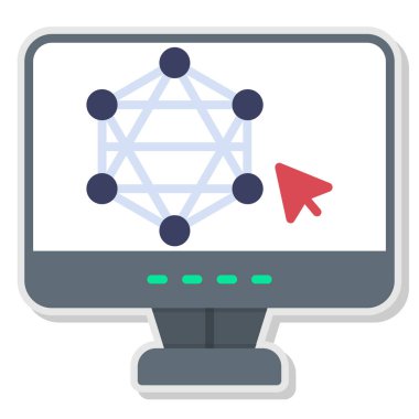 Moda düz biçimli izole edilmiş ağ simgesi.