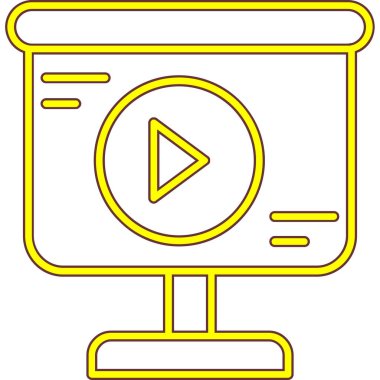 video oynatıcı simgesi, vektör illüstrasyonu