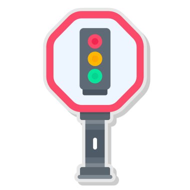Beyaz arkaplanda düz stil trafik işareti simgesi izole edildi