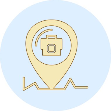 gps konum vektör çizgisi simgesi, vektör illüstrasyonu, özet arkaplan