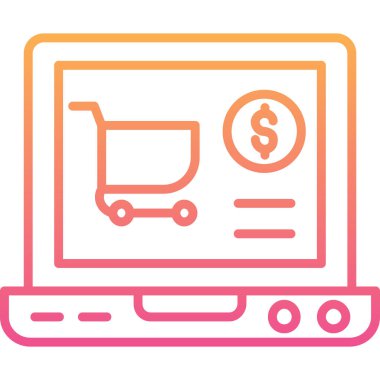 el arabası ve kredi kartı vektör çizimine sahip dizüstü bilgisayar