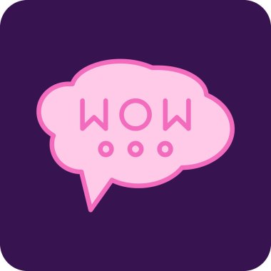 kelime wow simgesi ile konuşma balonu