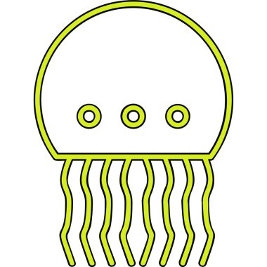 ahtapot simgesi vektör illüstrasyonu