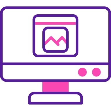 Bilgisayar. Web simgesi basit illüstrasyon