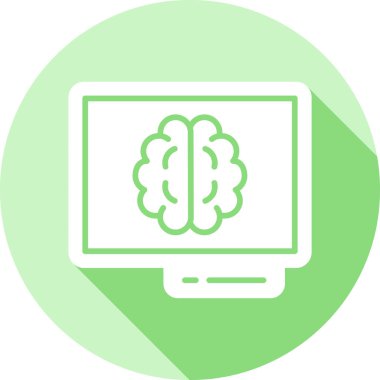 Beyni olan bir dizüstü bilgisayarın vektör çizimi