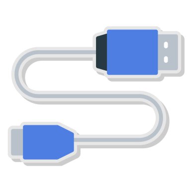 USB kablosu. vektör çizim.