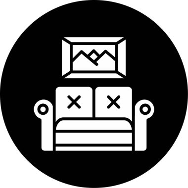 kanepe simgesi, illüstrasyon, beyaz arkaplanda vektör