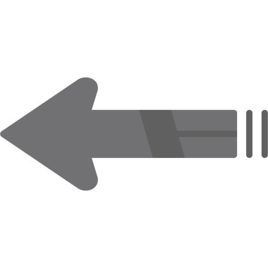 Sola vektör simgesine dön. biçim düz bicolor gri ve gri renkler, yuvarlak açılar, beyaz arkaplan.