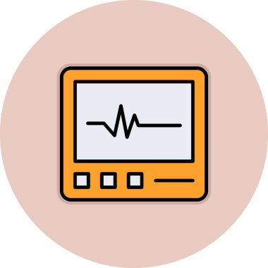 ECG web simgesi, vektör illüstrasyonu