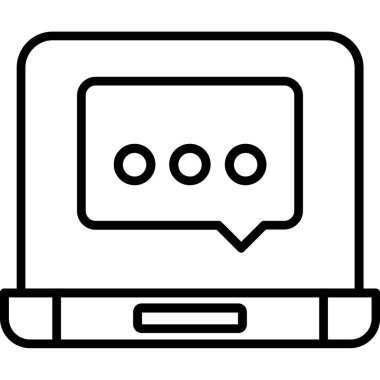 sohbet simgesi vektörü olan bilgisayar ekranı