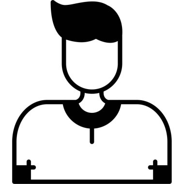 Avatar man simgesi, vektör illüstrasyonu