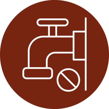 Duş sıhhi tesisat düz kare vektör simgesi