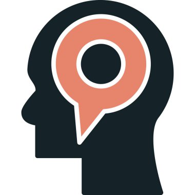 Beyin. Web simgesi basit illüstrasyon