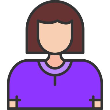 Kadın. Web simgesi basit illüstrasyon