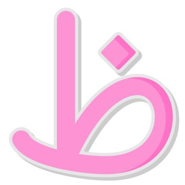 İzole edilmiş pembe bir simgenin gösterimi