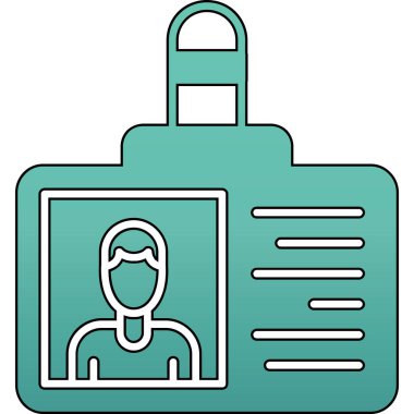 Kimlik kartı simgesi. Web için kimlik kartı vektör simgelerinin özet çizimi