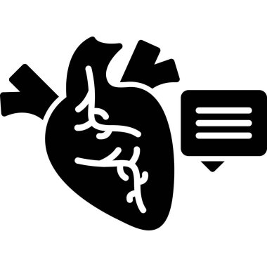 İnsan kalbi organ ikonu. Web için insan organı vektör simgesinin basit bir çizimi