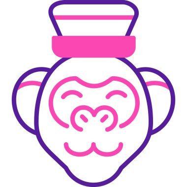 Maymun. Web simgesi basit illüstrasyon