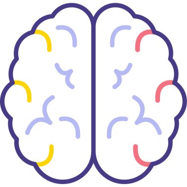 Beyin. Web simgesi basit illüstrasyon