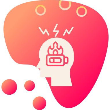 Beyaz arka planda izole edilmiş beyin ikonu olan insan kafası rengi. Gradyan dinamik düğmesi. vektör.