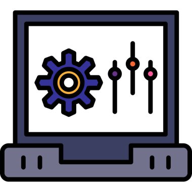 bilgisayar donanımı renk vektör illüstrasyonu