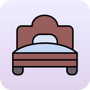 Otel yatağı. Basit illüstrasyon