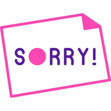 Üzgünüm modern etiket, vektör illüstrasyonu