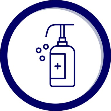 Dezenfeksiyon ikonu. İnce çizgi çizimi. Beyaz üzerine izole edilmiş vektör.