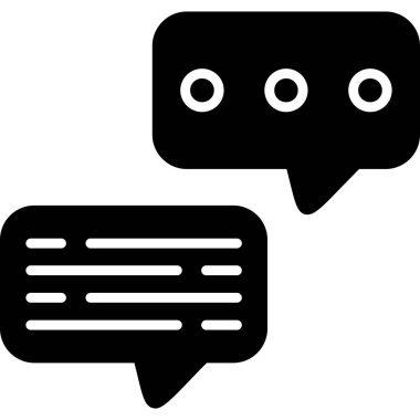 Sohbet ileti simgesi, vektör illüstrasyonu