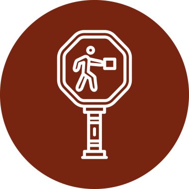Yaya geçidi simgesi, düz stil