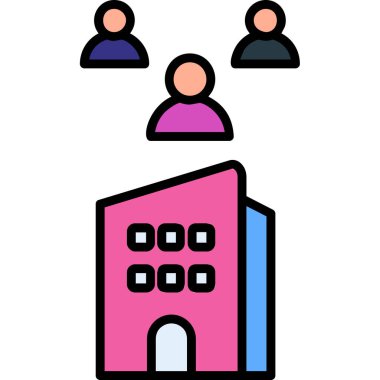 bina simgesi, vektör illüstrasyonu basit tasarım