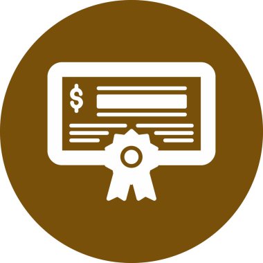 finansal rapor vektör simgesi. biçim düz yuvarlak sembol, turuncu renk, yuvarlak açılar, beyaz arkaplan