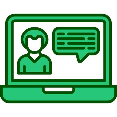 çevrimiçi konferans renk ikonu vektörü. Online konferans işareti. izole edilmiş sembol çizimi