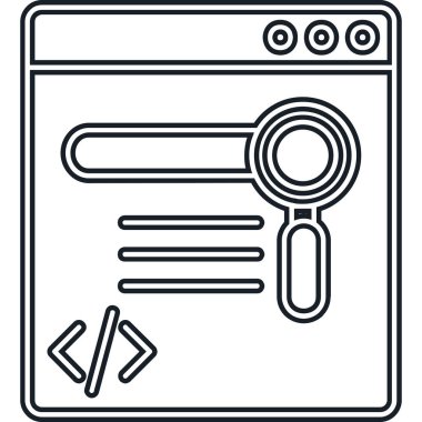 Web tasarım geliştirme satırı simgesi