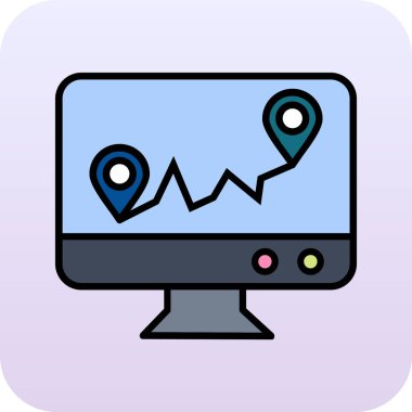 harita simgesi vektör illüstrasyonu