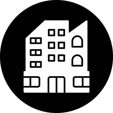 Bina. Web simgesi basit illüstrasyon