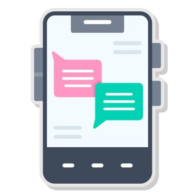 sohbet kabarcıkları vektör illüstrasyon tasarımı ile akıllı telefon