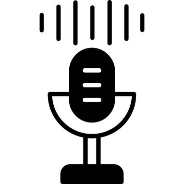 Mikrofon. Web simgesi basit illüstrasyon