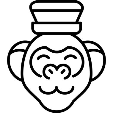 Maymun. Web simgesi basit illüstrasyon