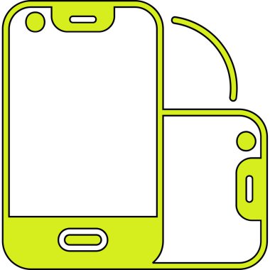 Cep telefonu ikonlu akıllı telefon. vektör illüstrasyonu