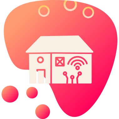 ev akıllı ev simgesi düz stil