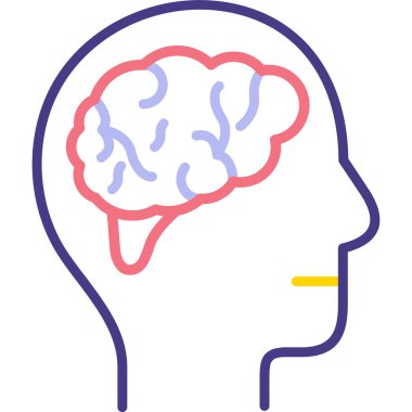 Beyin. Web simgesi basit illüstrasyon