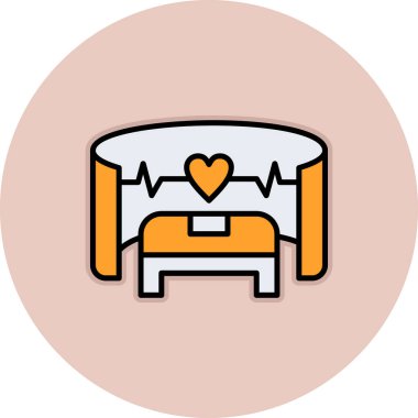 yatak ikonu vektör illüstrasyonu